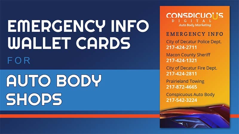 Emergency Info Wallet Cards for Auto Body Shops